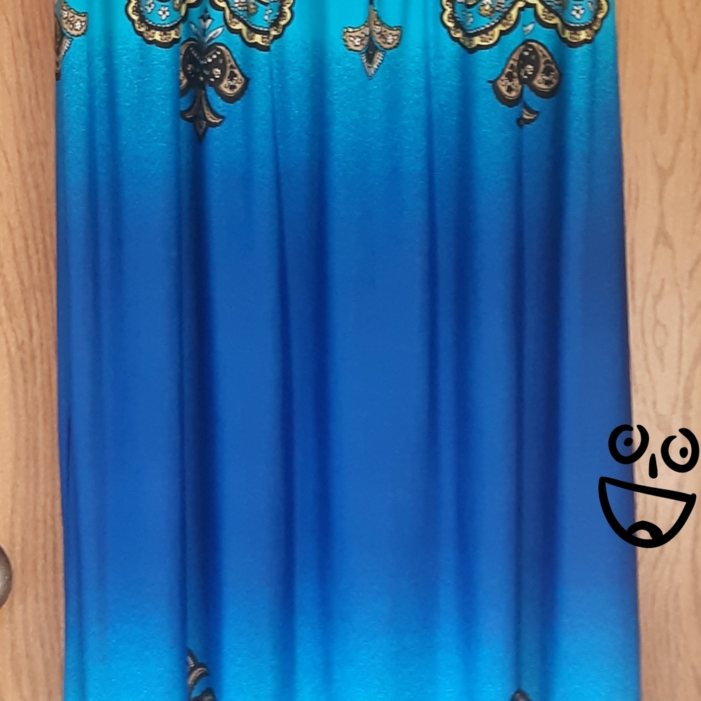 BONGO Vibrant Green and Blue Floral Dress